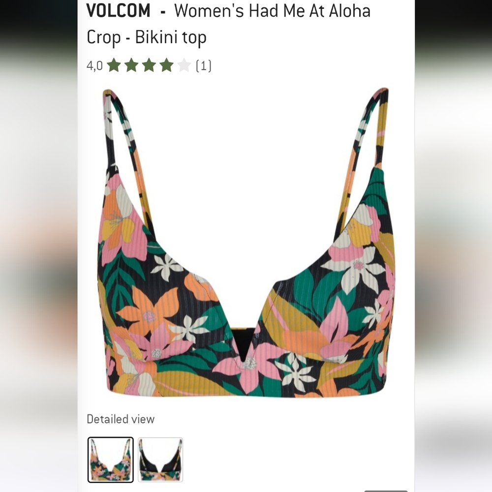IN SEARCH OF VOLCOM HAD ME AT ALOHA BIKINI TOP IN SIZE MEDIUM